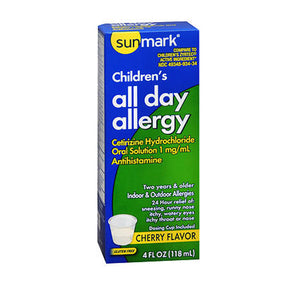 Sunmark, Sunmark Childrens All Day Allergy Oral Solution, Cherry 4 oz