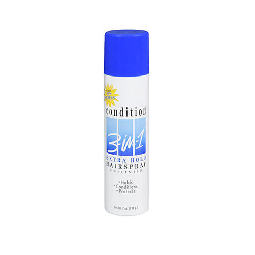 Condition, Condition 3-In-1 Hairspray Aerosol Extra Hold Unscented, 7 oz