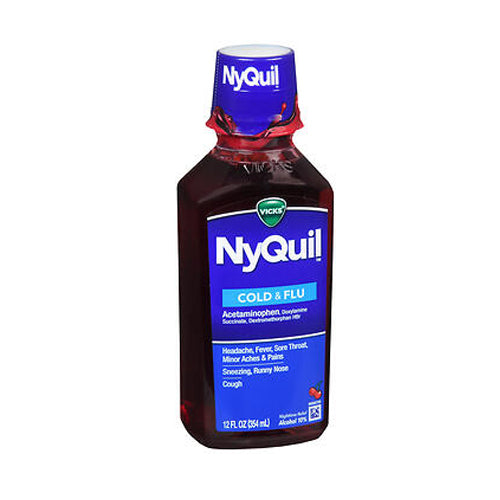 Vicks, Vicks Nyquil Cold Flu Nighttime Relief Liquid, Cherry 12 oz