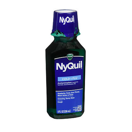 Vicks, Vicks Nyquil Cold Flu Nighttime Relief Liquid, Original 8 oz