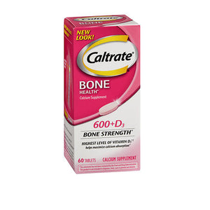 Caltrate, Caltrate 600 Calcium Supplements Plus Vitamin D For Strong Bones, 60 tabs