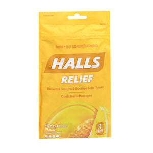 Halls, Halls Cough Drops, Honey-Lemon 30 each