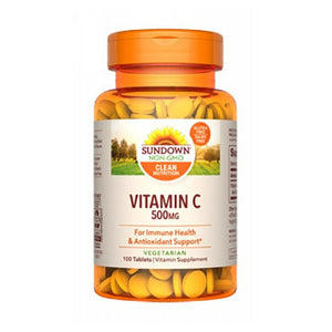 Sundown Naturals, Sundown Naturals Vitamin C With Ascorbic Acid, 500 mg, 100 tabs