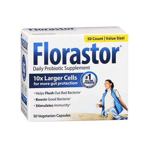 Florastor, Florastor Maximum Strength Probiotic Dietary Supplement Capsules, 250 Mg, 50 caps