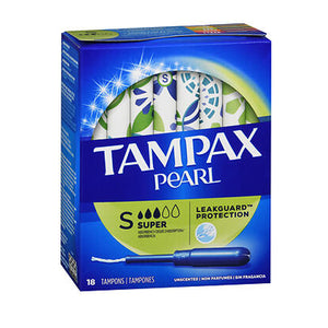 Tampax, Tampax Pearl Tampons With Plastic Applicators Super Absorbency, Unscented 18 each