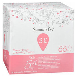Summers Eve, Summers Eve Feminine Cleansing Cloths, Sensitive Skin Sheer Floral Summers 32 each